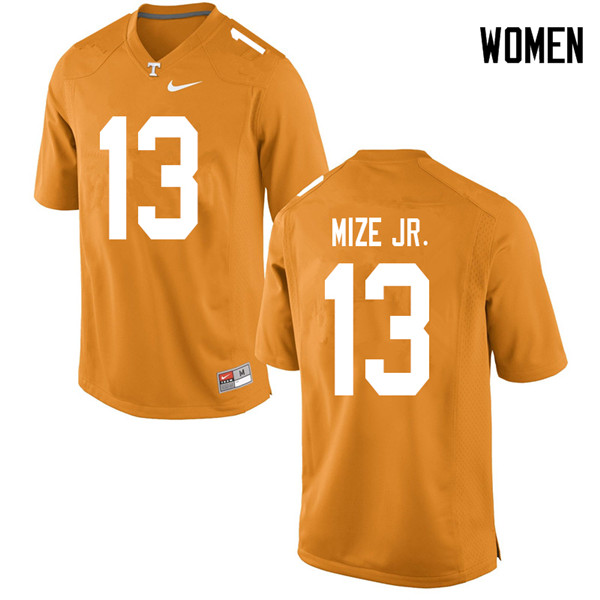 Women #13 Richard Mize Jr. Tennessee Volunteers College Football Jerseys Sale-Orange